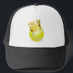 king of tennis ball crown 2012.jpg trucker hat<br><div class="desc">King of tennis concept,  a tennis ball wearing a gold crown</div>