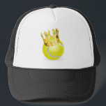 king of tennis ball crown 2012.jpg trucker hat<br><div class="desc">King of tennis concept,  a tennis ball wearing a gold crown</div>
