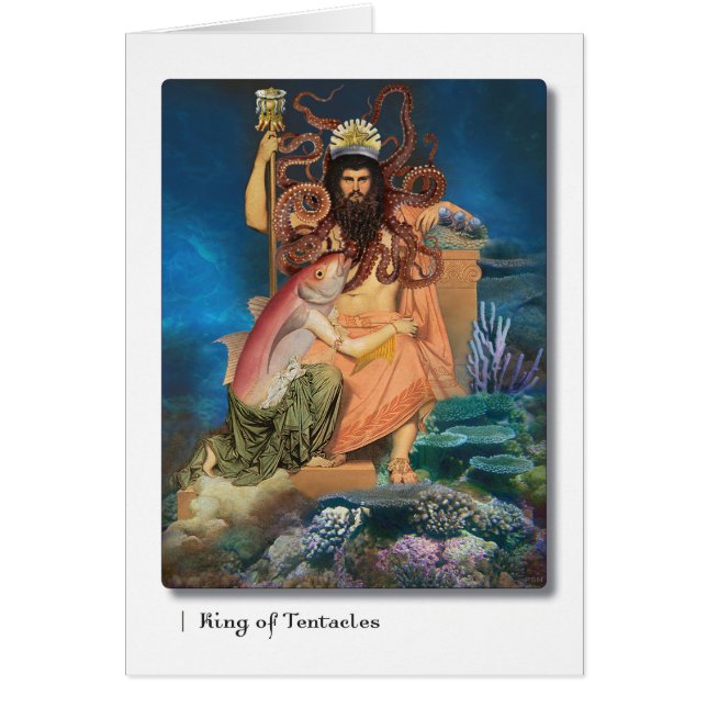 King of Tentacles Tarot Greeting Card (Front)