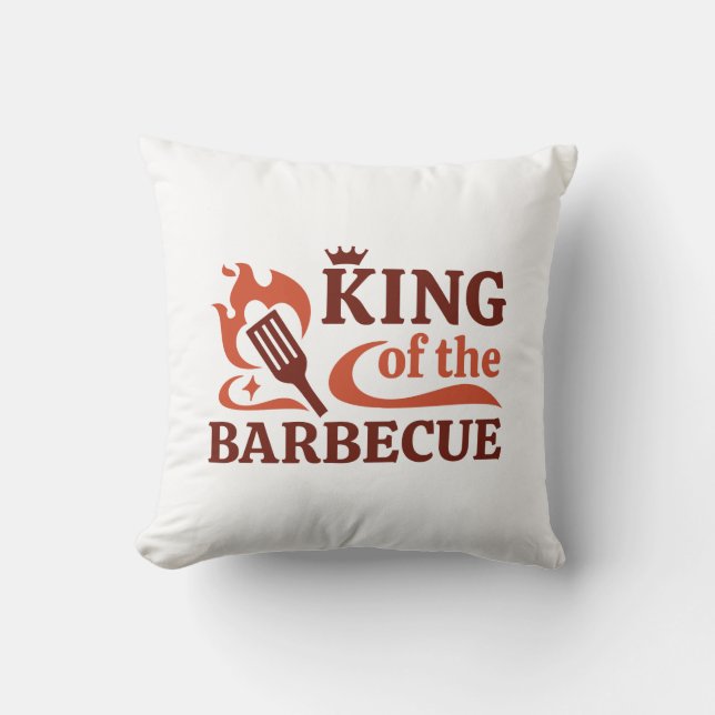 King Of The Barbecue Throw Pillow (Front)