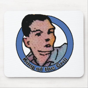 King of the Barbeque Grill Vintage Cartoon Mouse Pad