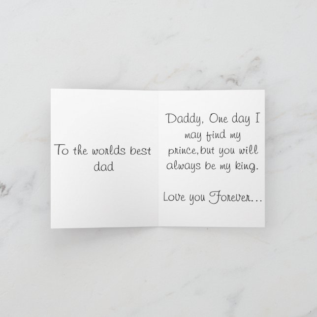 King of the Castle Fathers Day Card (Inside)