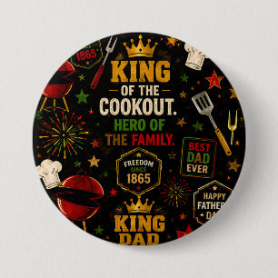King of the Cookout 3 Inch Round Button