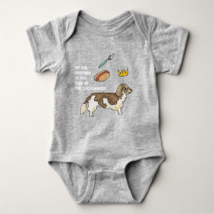 king of the dachshunds big brother baby bodysuit