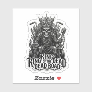 King of the Dead Road Skull Sticker Dark Biker
