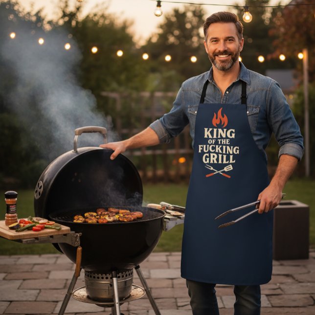 King of the F***ing Grill — Bold BBQ Apron Adult  (Creator Uploaded)