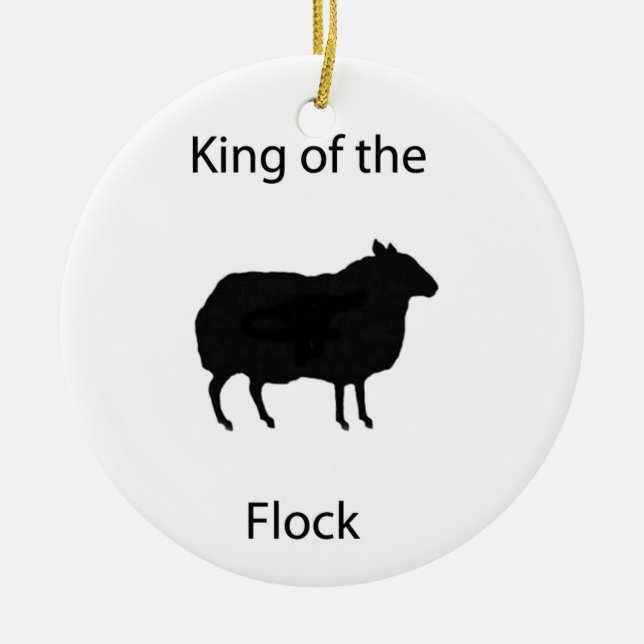 King of the flock ceramic ornament (Front)