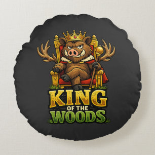 King of the Forest Round Pillow