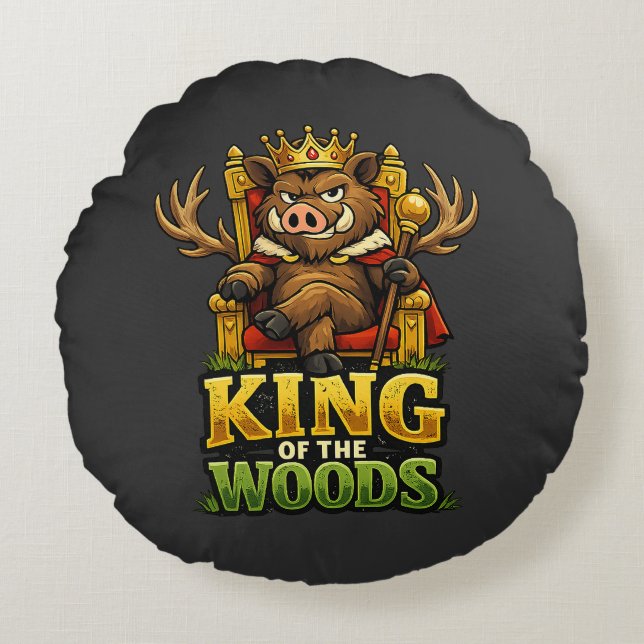 King of the Forest Round Pillow (Front)
