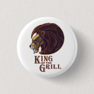 King of the Grill 1 Inch Round Button