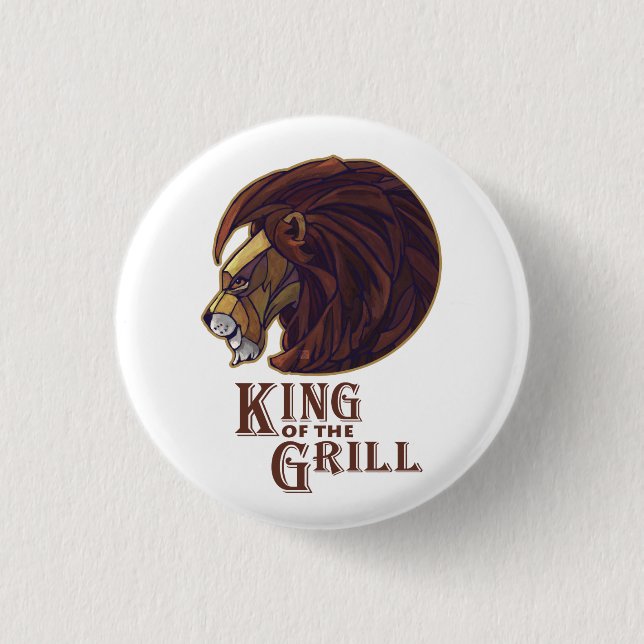 King of the Grill 1 Inch Round Button (Front)