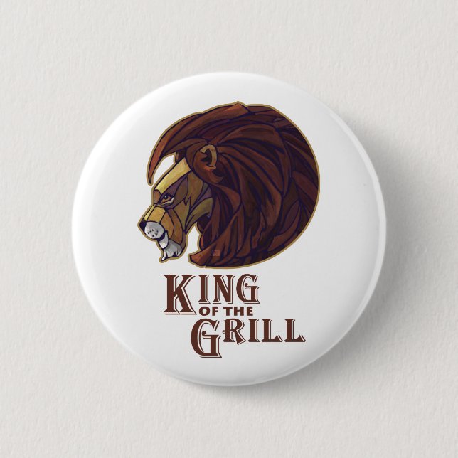 King of the Grill 2 Inch Round Button (Front)