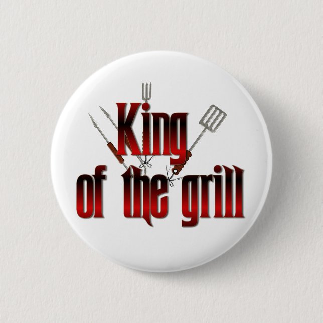 King of the grill 2 inch round button (Front)