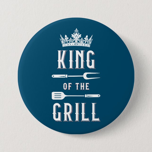 King of the Grill 3 Inch Round Button (Front)