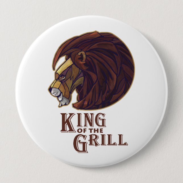King of the Grill 4 Inch Round Button (Front)