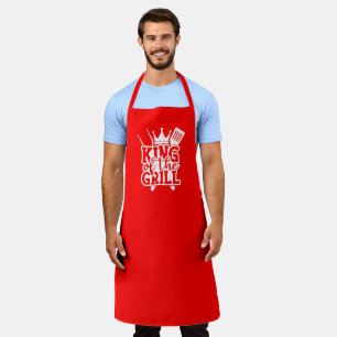 King Of The Grill BBQ Quote Red Apron