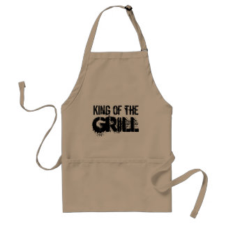 King of the grill | Beige BBQ party apron for men