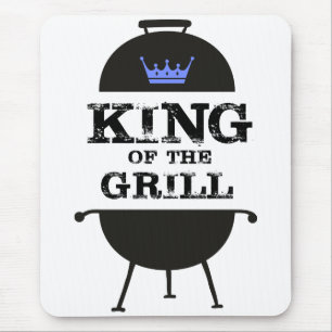 King Of The Grill, Black Blue Crown Mouse Pad
