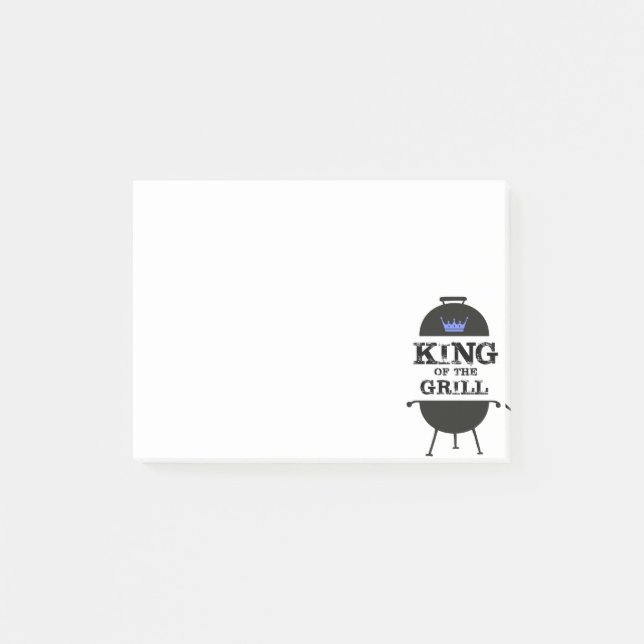 King Of The Grill, Black Blue Crown Post-it Notes (Front)
