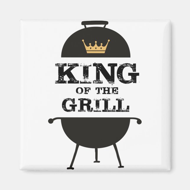 King Of The Grill, Black Gold Crown Magnet (Front)