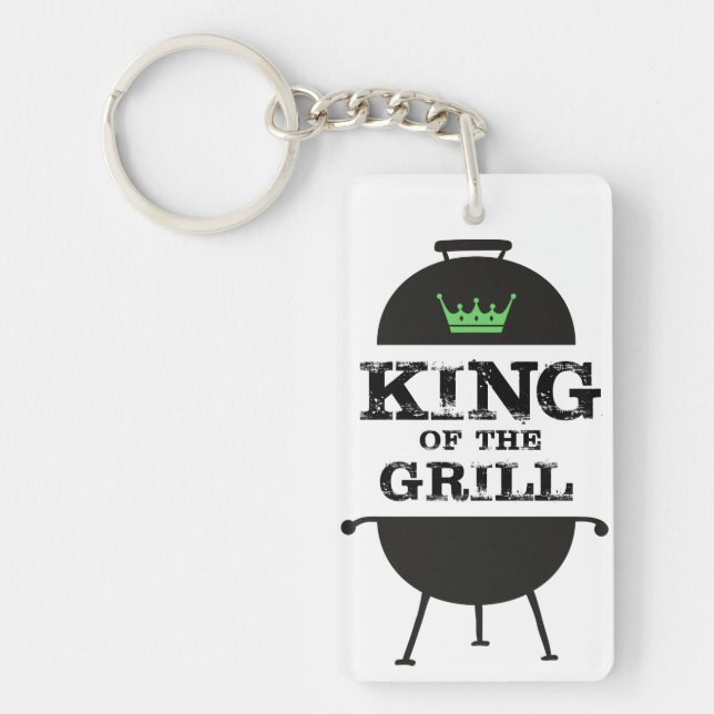 King Of The Grill, Black Green Crown Keychain (Front)