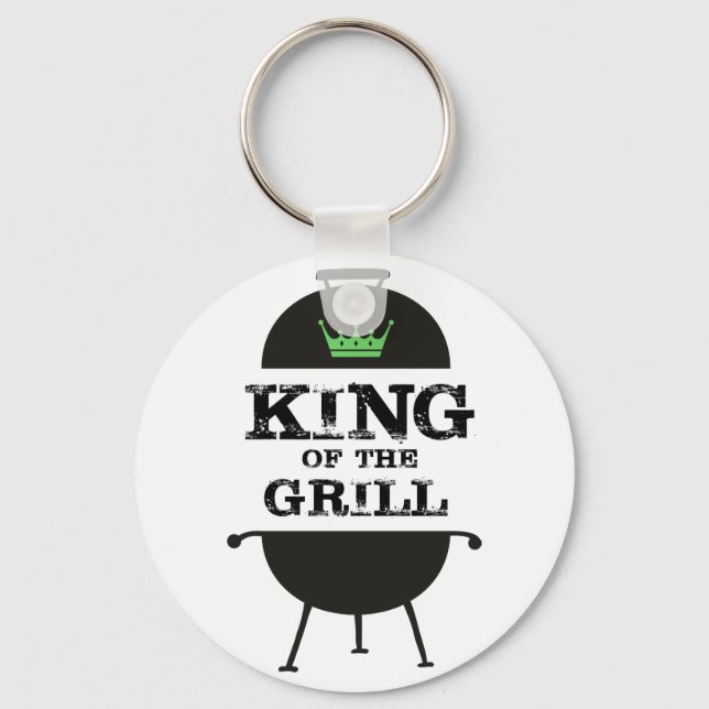 King Of The Grill, Black Green Crown Keychain (Front)