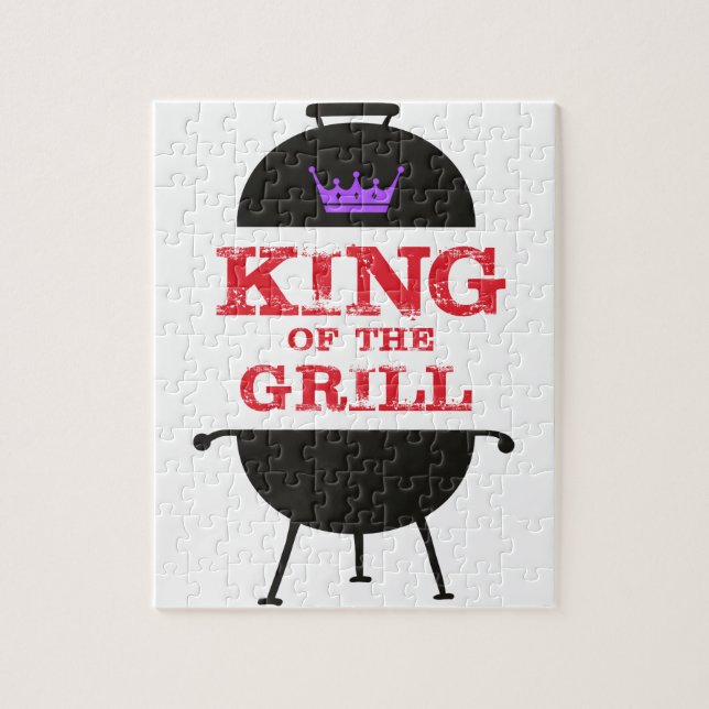 King Of The Grill, Black Purple Crown Red Jigsaw Puzzle (Vertical)