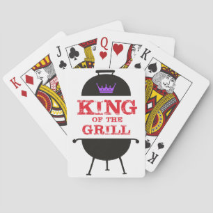 King Of The Grill, Black Purple Crown Red Playing Cards