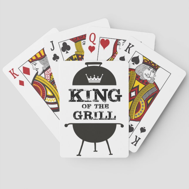 King Of The Grill, Black White Crown Playing Cards (Back)