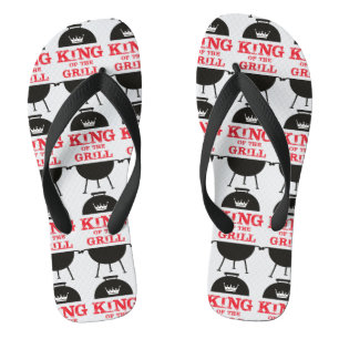 King Of The Grill, Black White Crown Red Flip Flops