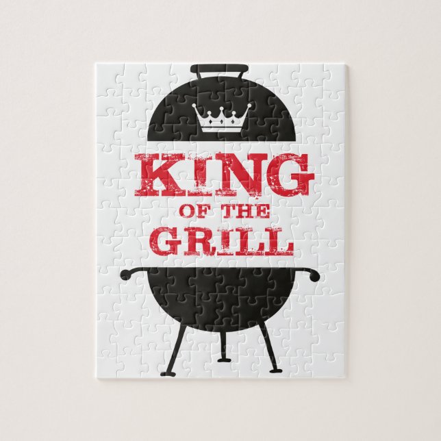 King Of The Grill, Black White Crown Red Jigsaw Puzzle (Vertical)
