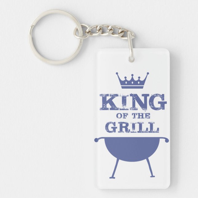 King Of The Grill, Blue Keychain (Front)