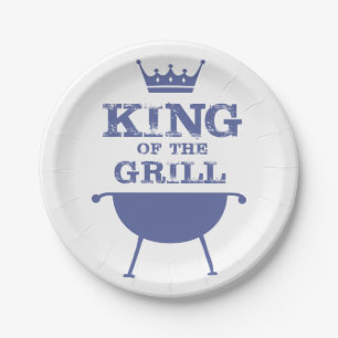 King Of The Grill, Blue Paper Plate