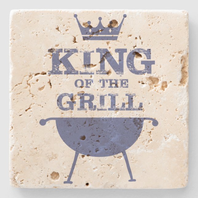King Of The Grill, Blue Stone Coaster (Front)