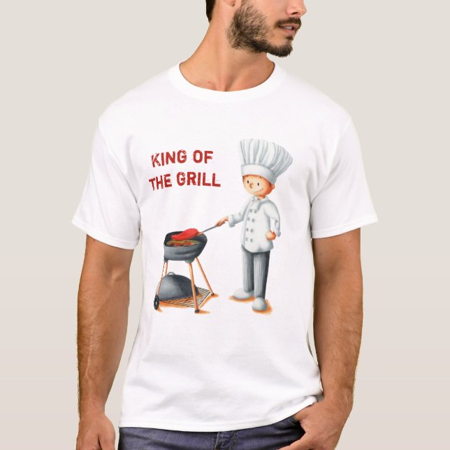 King of the grill chef cooking barbecue T-Shirt (Front)
