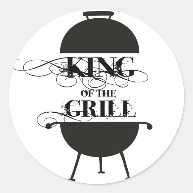 King Of The Grill Classic Round Sticker (Front)
