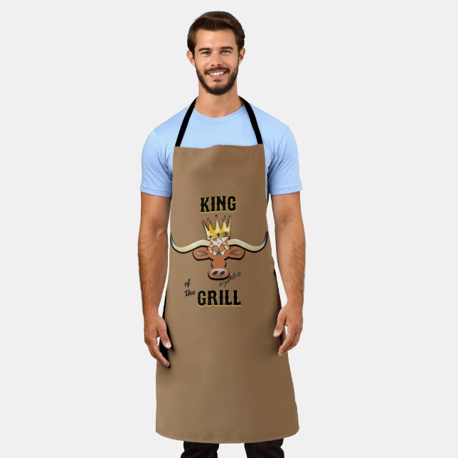 King Of The Grill - Comical Steer Apron (Worn)