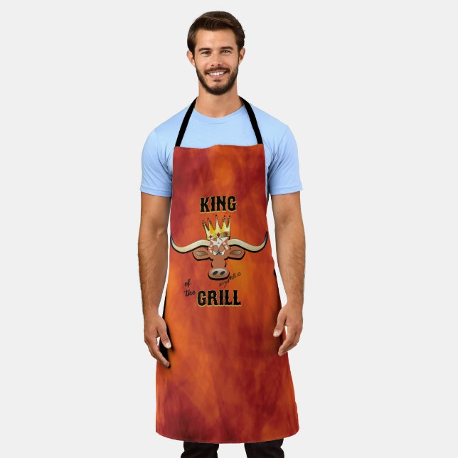 King Of The Grill - Comical Steer Apron (Worn)