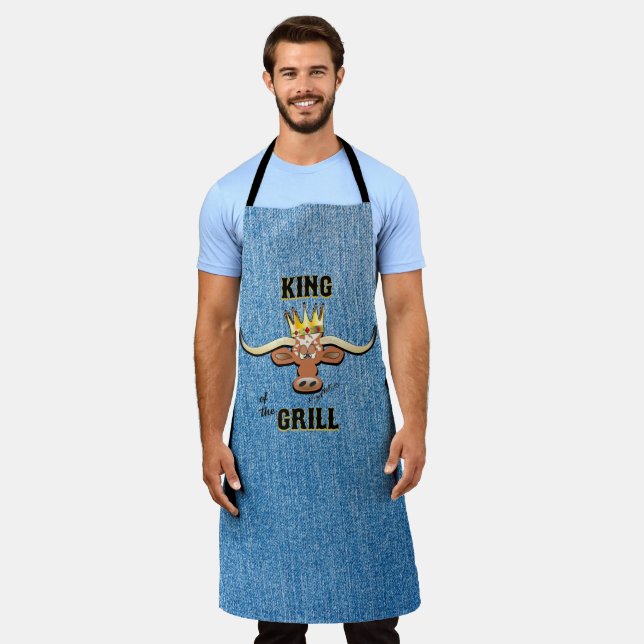 King Of The Grill - Comical Steer Apron (Worn)