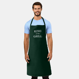 King of the Grill dark pine green custom elegant Apron