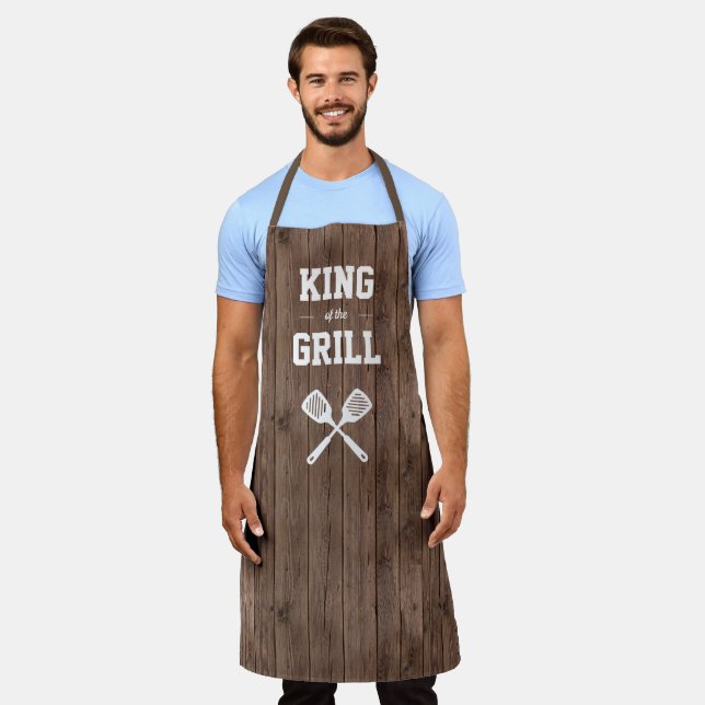 King of the Grill Funny Barn Wood Grilling Apron (Worn)