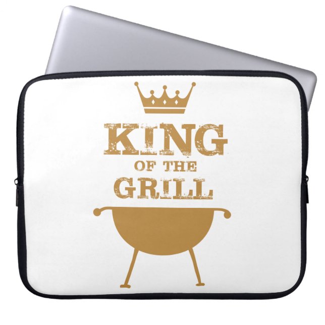King Of The Grill, Gold Laptop Sleeve (Front)