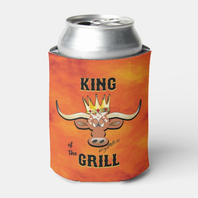 King Of The Grill - Longhorn Steer Can Cooler (Can Front)
