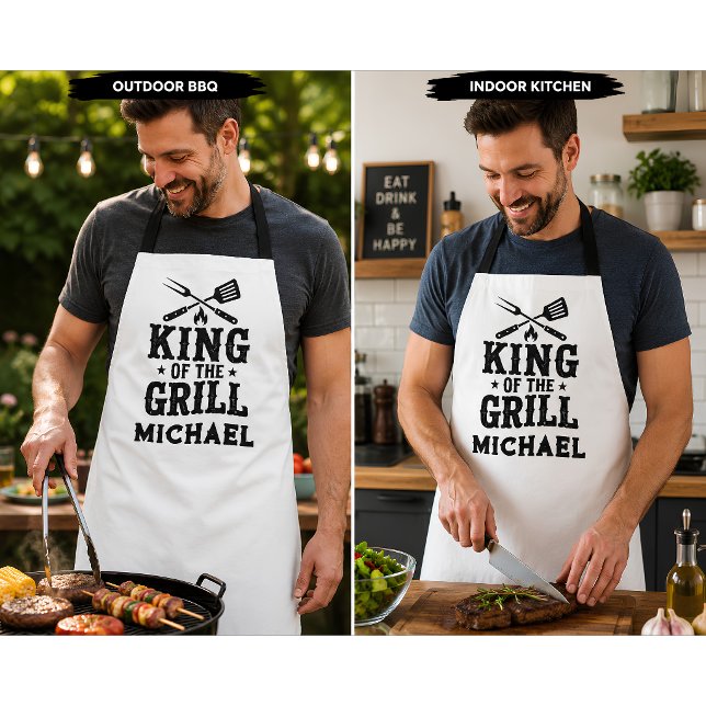 King of the Grill Personalized BBQ Apron for Dad (Creator Uploaded)