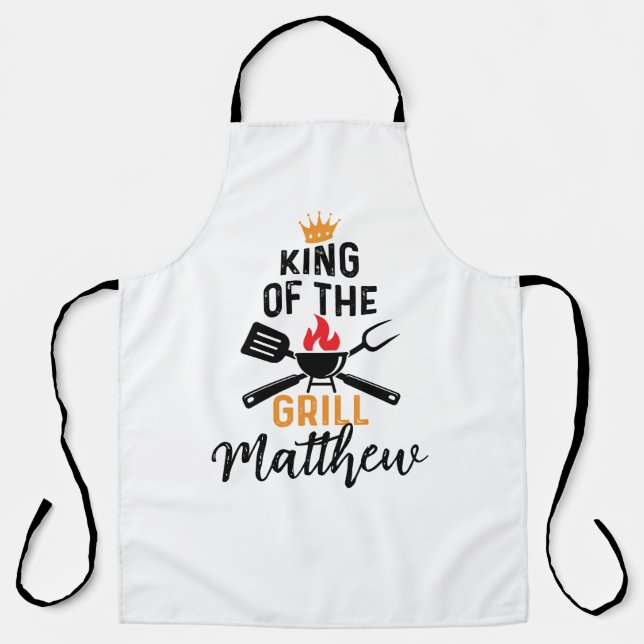 King of the Grill Personalized Men's Apron (Front)