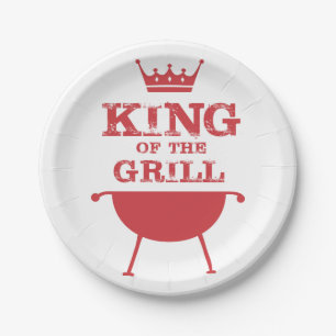 King Of The Grill, Red Paper Plate
