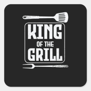 King of the GRILL Square Sticker