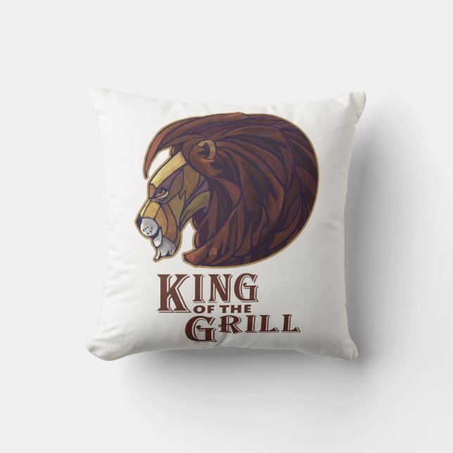 King of the Grill Throw Pillow (Front)
