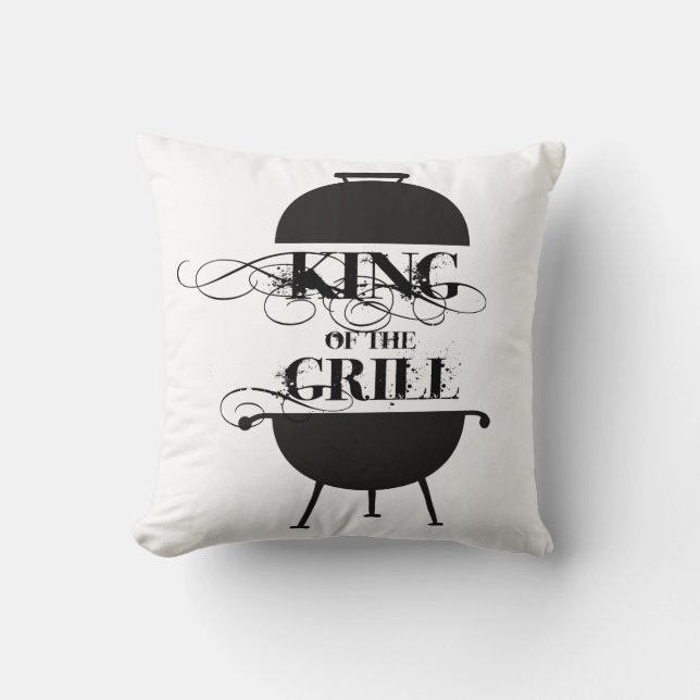 King Of The Grill Throw Pillow (Front)