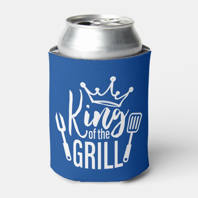 King of the Grill Typography Can Cooler (Can Front)